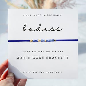 Badass Morse Code Bracelet, Best Friend Gift Bracelet, Strength, Stay Strong, Hang in There, You&#39;ve Got This, Inspirational, Graduation Gift