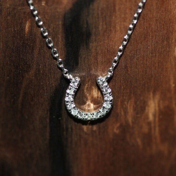 14K Yellow Gold Horseshoe Pendant on an Adjustable 14K Yellow Gold Chain Necklace