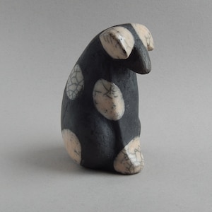 Ceramic sculpture &quot;Fox Terrier&quot;, ceramics of Raku, sculpture of Raku, collection of dogs, a figurine of a dog, an original gift, art