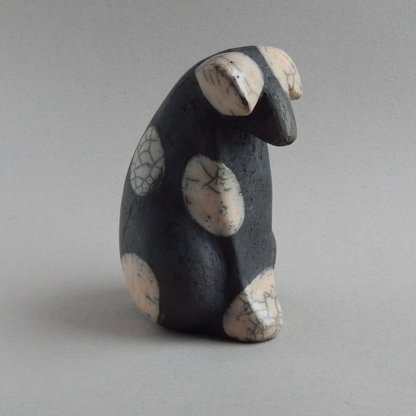 Ceramic sculpture "Fox Terrier", ceramics of Raku, sculpture of Raku, collection of dogs, a figurine of a dog, an original gift, art