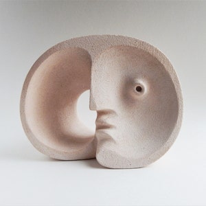 Ceramic sculpture - woman&#39;s face, ceramics,art,sculpture collection,African mask,home decor,garden sculpture,housewarming gift,original gift