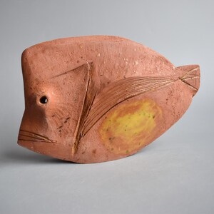 Ceramic sculpture Ancient fish, pottery Raku, clay fish, sculpture made of clay image 10