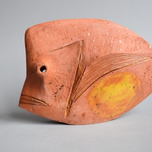 Ceramic sculpture Ancient fish, pottery Raku, clay fish, sculpture made of clay image 9