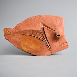 Ceramic sculpture Ancient fish, pottery Raku, clay fish, sculpture made of clay image 8