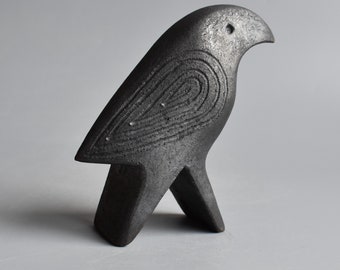 Ceramic sculpture "Raven",black ceramics, crow's figure, black raven, figurine, bird, gift, gothic