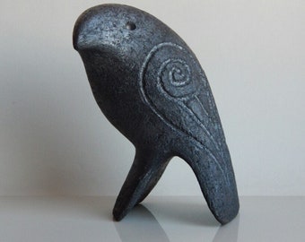 Ceramic sculpture of crows,figurine,bird figurine,black raven,art and collecting, gift,gothic,home decor,original gift