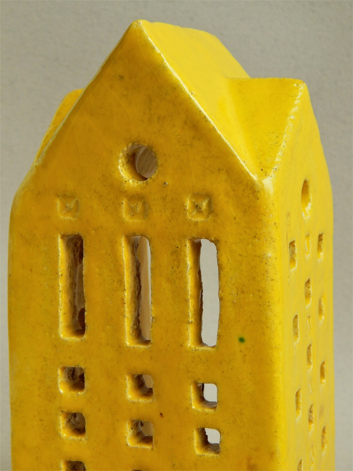 Ceramic house lamp yellow house ceramic sculpture Etsy
