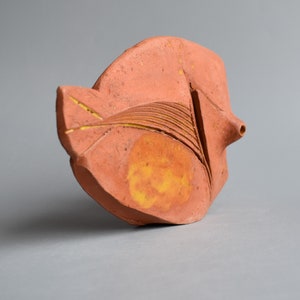 Ceramic sculpture Ancient fish, pottery Raku, clay fish, sculpture made of clay image 7