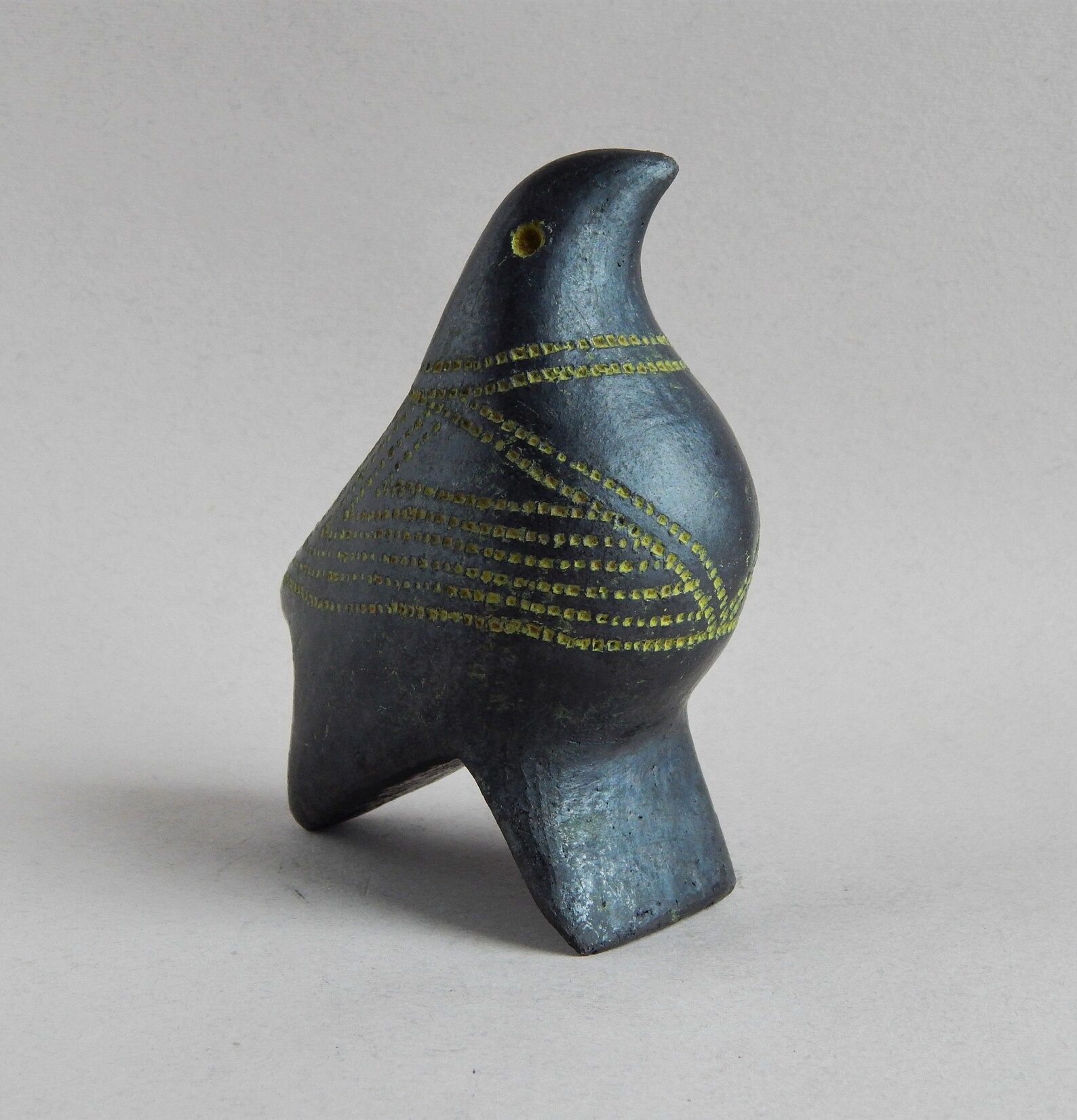 Ceramic Sculpture Bird Ornament Figurine Bird Black Etsy