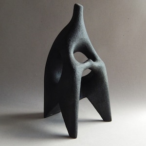 Ceramic sculpture,human figure ,sedentary figure, art and collecting, sculpture of Raku, original gift,African,abstract sculpture,home decor