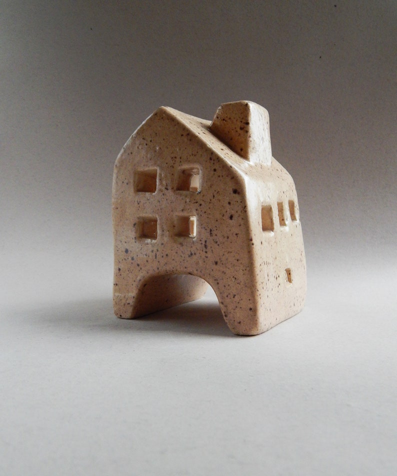 Ceramic house lamp yellow house ceramic sculpture Etsy
