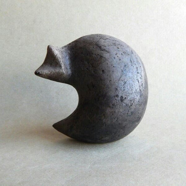 Ceramic figure "Grey cat"  sculpture of a "Grey Cat" , handmade, ceramics, ceramic sculpture