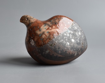 Ceramic sculpture - quail, Raku pottery, blue bird, quail, African bird, turkey, Raku sculpture, art, bird collection, birthday present