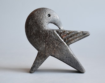 Ceramic sculpture "Raven",black ceramics, crow's figure, black raven, figurine, bird, gift, gothic