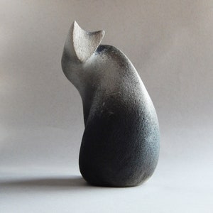 Ceramic sculpture &quot;Gray cat&quot;,cat figurine, pets,a collection of cats,art,figurines,gift for her,gray cat ,a birthday present,cats collection