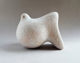 Ceramic sculpture - dove, Raku ceramics, natural, white bird, art, poultry, Christmas present,original gift,bird collection,garden sculpture