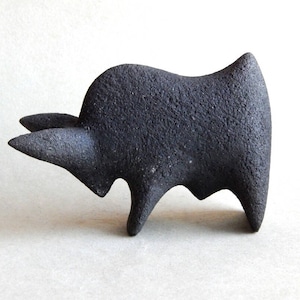 Ceramic sculpture - the bull, gift for him , anniversary gift , animal figurines , sculpture from clay