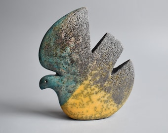 Dove",flag of Ukraine, Raku ceramics, dove of peace