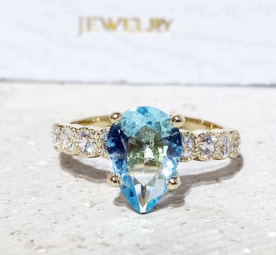 March birthstone ring online gold