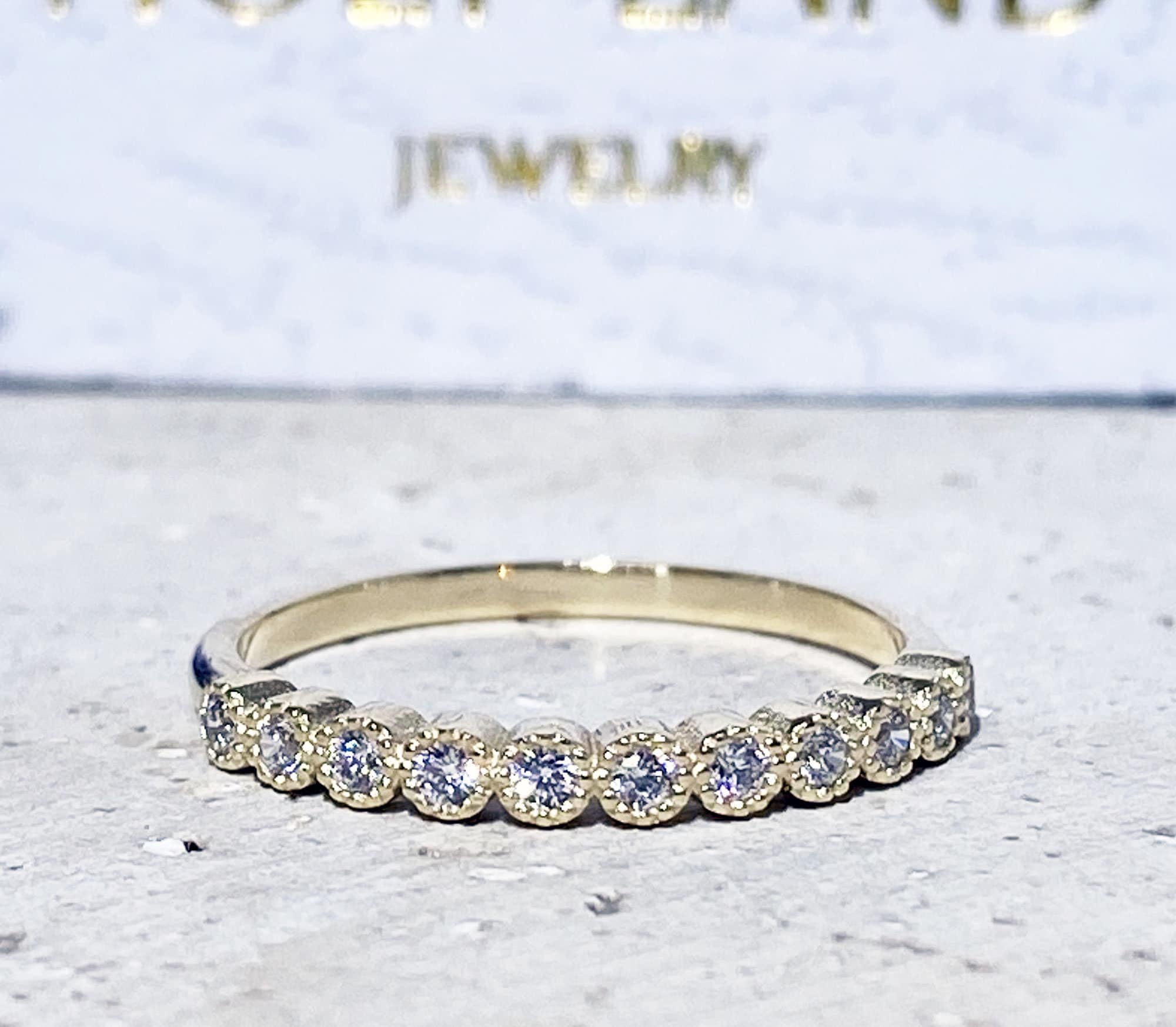 Clear Quartz Ring White Quartz Band TIny Ring Delicate Etsy