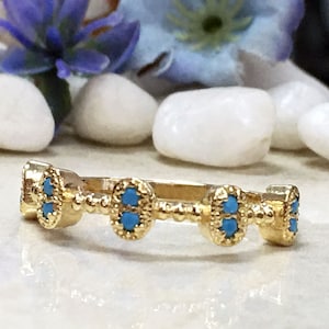 Turquoise Ring - Sleeping Beauty Turquoise - December Birthstone - Gold Ring - Gemstone Ring - Bezel Ring - Turquoise Jewelry - Dainty Ring