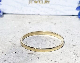 Wedding Ring - Simple Delicate Stacking Gold Band