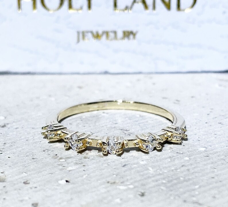 Clear Quartz Ring Gold Ring White Quartz Band Stack Ring Etsy