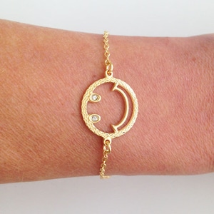 Gold Smile Bracelet - Friendship Bracelet - Delicate Bracelet - Simple Bracelet - Dainty Bracelet - Gold Bracelet