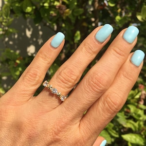 Clear Quartz Ring - Gemstone Ring - Gold Ring - April Birthstone - Delicate Ring - Simple Ring - Prong Ring - Stacking Ring - Tiny Ring