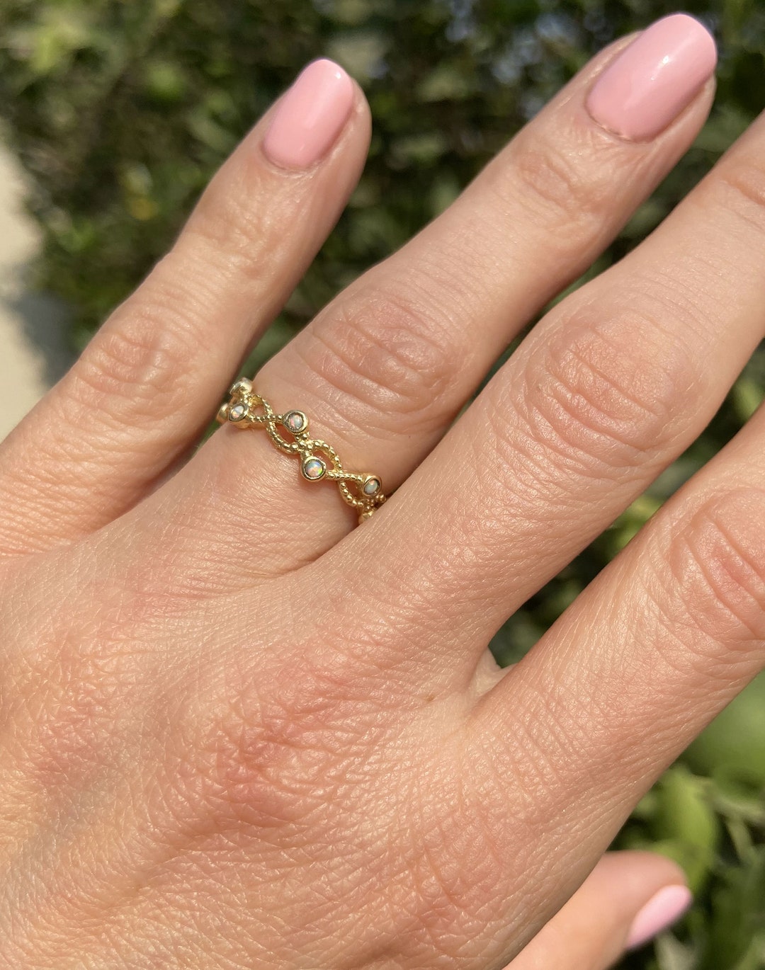 White Opal Ring - Dainty Ring - Tiny Ring - Simple Ring - Bezel Ring ...
