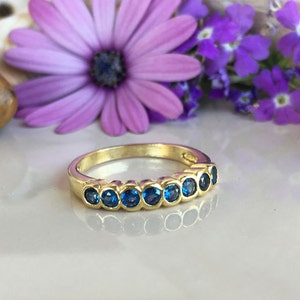 Blue Topaz Ring December Birthstone Topaz Jewelry Stack Ring Gold Ring ...