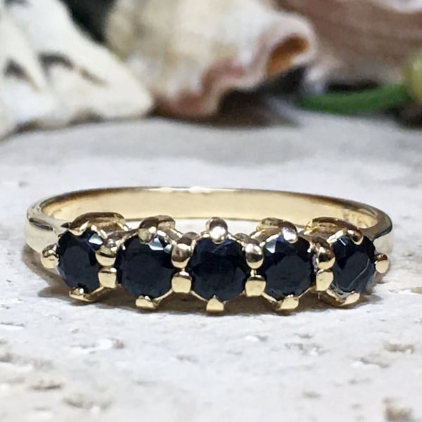 Black Onyx Ring - December Birthstone - Gold Ring - Stack Ring - Prong Ring - Tiny Ring - Black Ring - Simple Jewelry - Dainty Ring