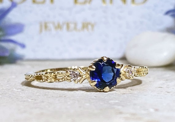 Blue Sapphire Ring  September Birthstone  Tiny Ring  - Etsy Canada