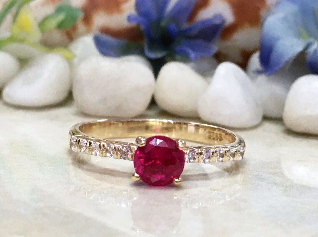 gold ruby ring stackable gold ring july ring natural... Ruby Ring Gold Ring Stacking Ring July Birthstone - Etsy