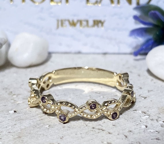 Alexandrite Ring June Birthstone Dainty Ring Tiny Ring Infinity