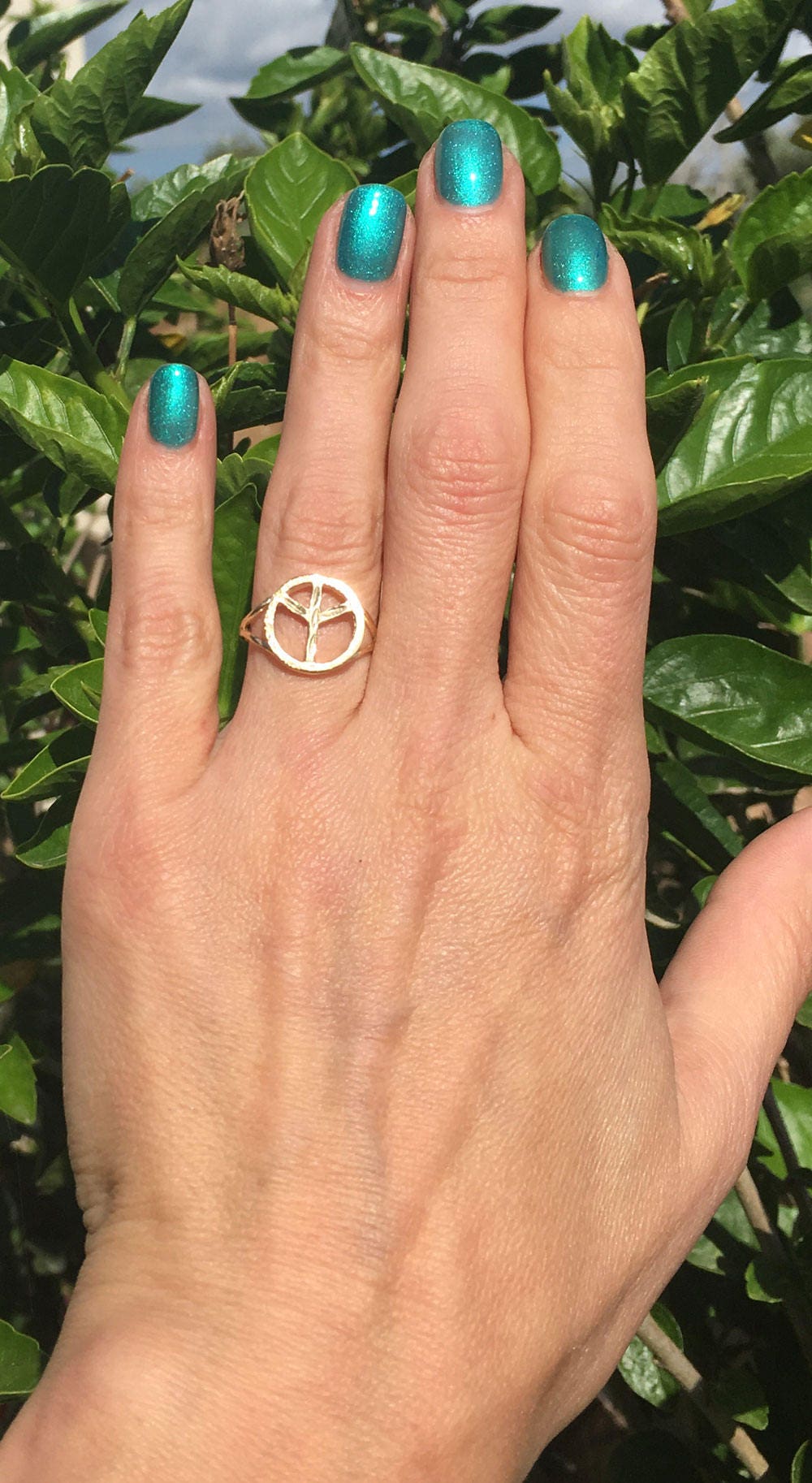 Peace Ring Gold Ring Peace Sign Jewelry Peace Symbol Etsy Israel