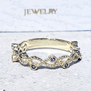 Aquamarine Ring - March Birthstone - Tiny Ring - Stack Ring - Dainty Ring - Gemstone Ring - Simple Ring - Bezel Set Ring - Infinity Ring