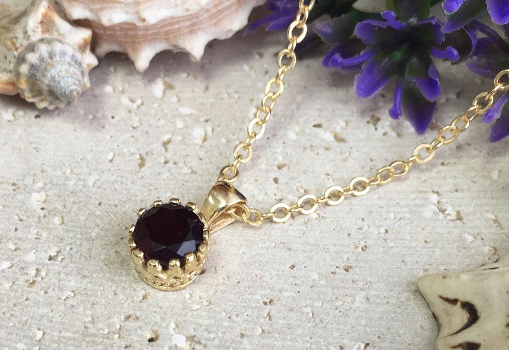 Mozambique Garnet Necklace: Bohemian Sterling Silver Pendant