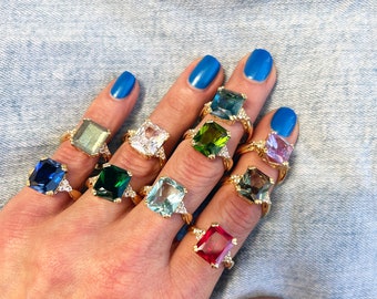 Ruby Ring - Gold Ring - July Birthstone - Gemstone Band