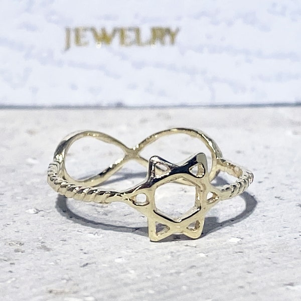 Infinity Ring - Stacking Ring - Star of David Ring - Stack Ring - Simple Ring - Delicate Ring - Everyday Ring - Love Ring - Thin Gold Ring