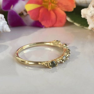 Peridot Ring Gold Ring Stack Ring Prong Ring Light Green Ring Slim Ring Gemstone Band Dainty Ring August Birthstone image 5
