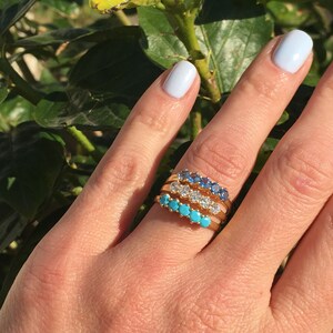 Green Tourmaline Ring - Stacking Ring - Prong Ring - Tiny Ring - Simple ...