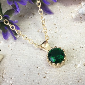 May birthstone gold necklace Clearance