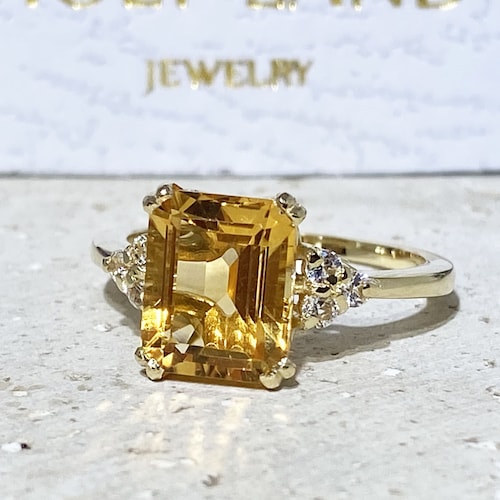 Citrine Ring - November Birthstone Jewelry - Statement Ring - Gold