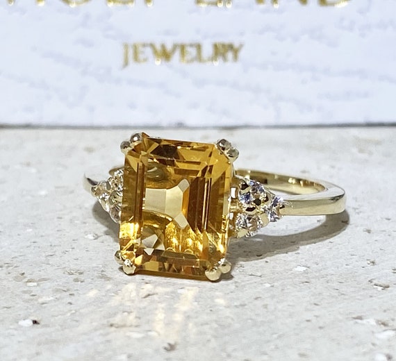 November Birthstone Ring 14k Gold - Ombre Citrine | Linjer Jewelry