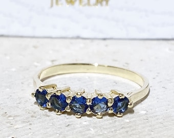 Blue Sapphire Ring - Royal Blue Ring - September Birthstone - Simple Jewelry - Delicate Ring - Prong Ring - Dainty Ring - Gemstone Ring