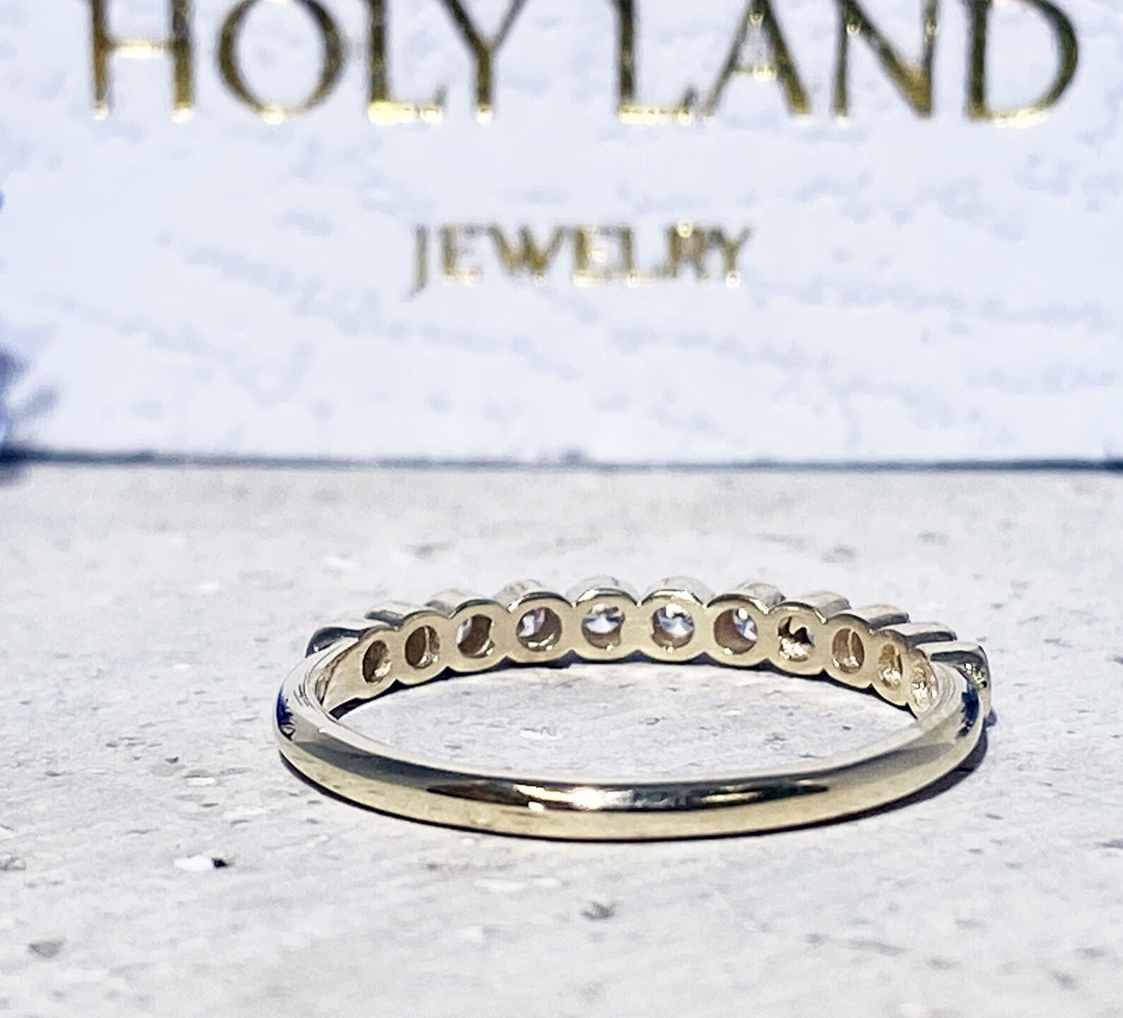 Clear Quartz Ring White Quartz Band Tiny Ring Delicate Ring Bezel Set