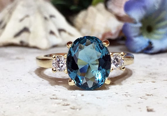 White Gold Pear Blue Topaz Ring | A. T. Thomas Jewelers | Jewelry Store |  Lincoln, NE