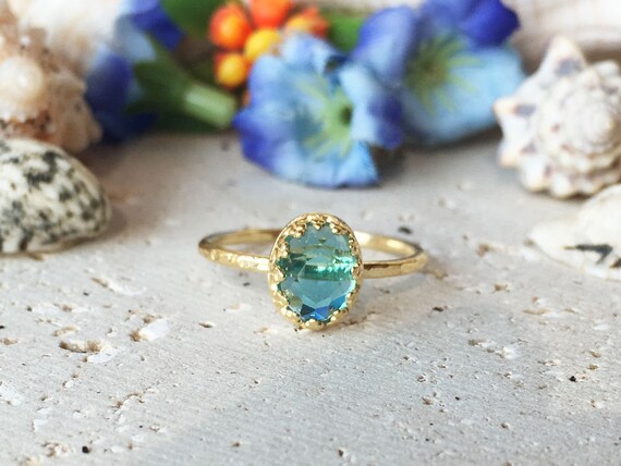Blue Topaz Ring December Birthstone Gold Ring Topaz Jewelry Dainty
