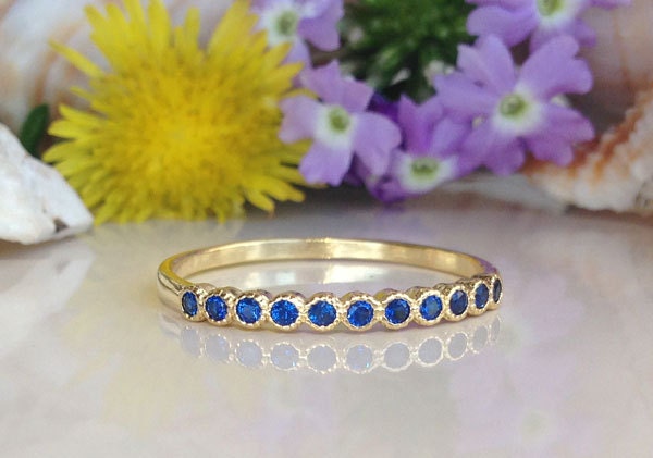 20% off-SALE Blue Sapphire Ring September Ring Stack